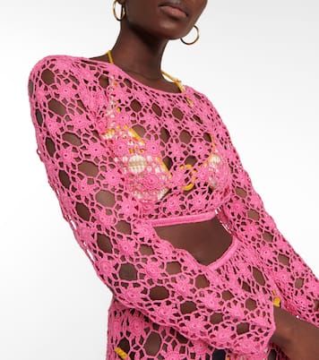 Top cropped Bella in crochet di cotone | Anna Kosturova