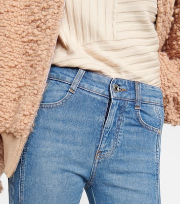 Jeans flared a vita media con logo | Stella McCartney