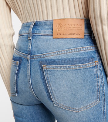Jeans flared a vita media con logo | Stella McCartney