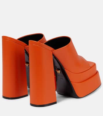 Leather platform mules | Versace