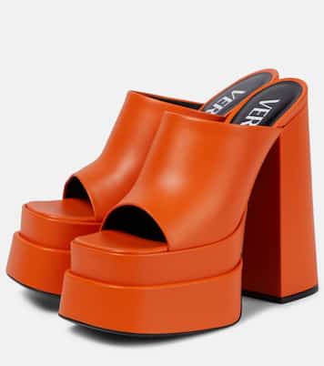 Leather platform mules | Versace