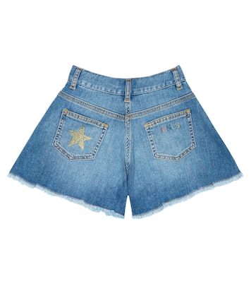 Falda pantalón en denim estampada | Monnalisa