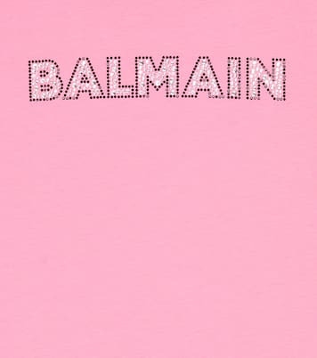 Abito in jersey di cotone con logo | Balmain Kids