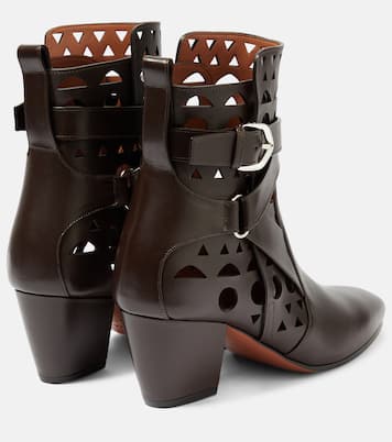 Botines Ziggy de piel con motivo Vienne | Alaïa