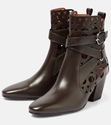 Botines Ziggy de piel con motivo Vienne | Alaïa