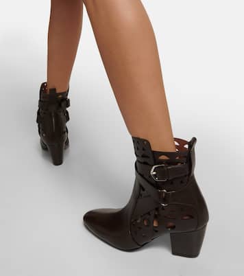 Botines Ziggy de piel con motivo Vienne | Alaïa