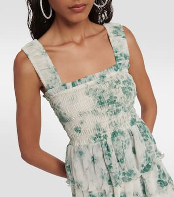 Floral pleated georgette midi dress | Ganni