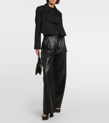 Pantaloni a gamba larga in pelle con pince | Dorothee Schumacher