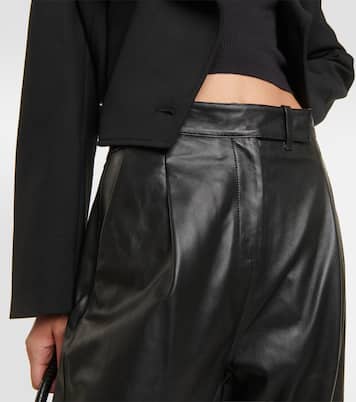 Pantaloni a gamba larga in pelle con pince | Dorothee Schumacher