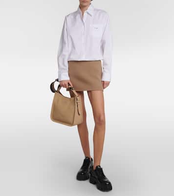 Medium leather shoulder bag | Prada