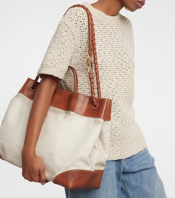 Borsa Andiamo Large in canvas con pelle | Bottega Veneta