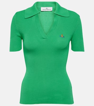 Marina ribbed-knit cotton polo shirt | Vivienne Westwood