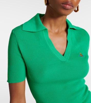 Marina ribbed-knit cotton polo shirt | Vivienne Westwood