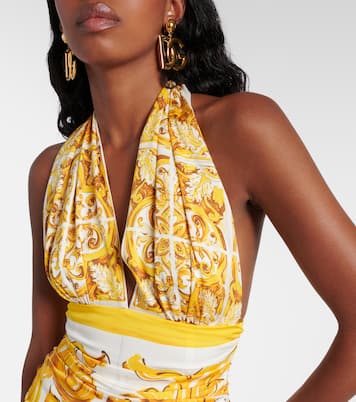 Abito midi Majolica in misto seta | Dolce&Gabbana