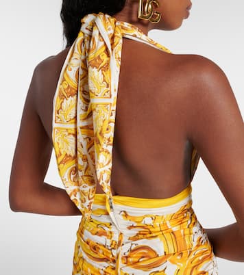 Abito midi Majolica in misto seta | Dolce&Gabbana