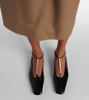 Embellished leather ballet flats | Jil Sander