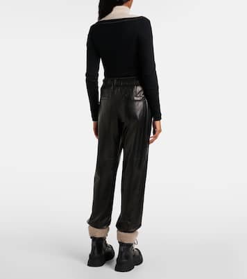Pantaloni regular in pelle | Brunello Cucinelli