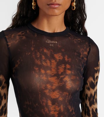 Leopard-printed mesh maxi dress | Jean Paul Gaultier