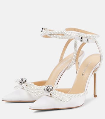 Verzierte Pumps Double Bow aus Satin | Mach & Mach