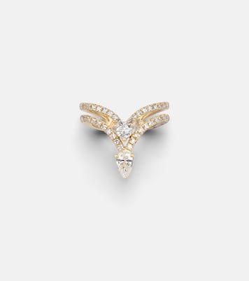 Boucle d'oreille Stacked Chevron en or 18 ct et diamants | Shay Jewelry