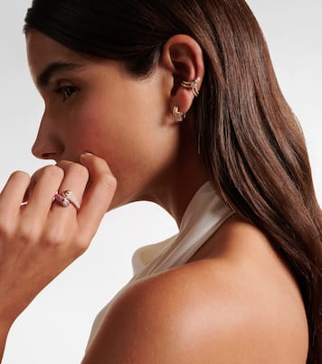 Boucle d'oreille Stacked Chevron en or 18 ct et diamants | Shay Jewelry