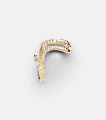 Boucle d'oreille Stacked Chevron en or 18 ct et diamants | Shay Jewelry