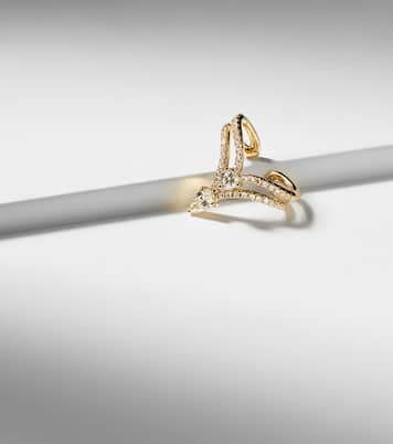 Boucle d'oreille Stacked Chevron en or 18 ct et diamants | Shay Jewelry