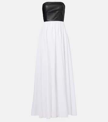 Neferu leather-trimmed linen maxi dress | Gabriela Hearst