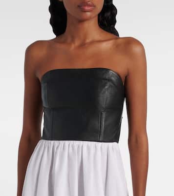 Neferu leather-trimmed linen maxi dress | Gabriela Hearst