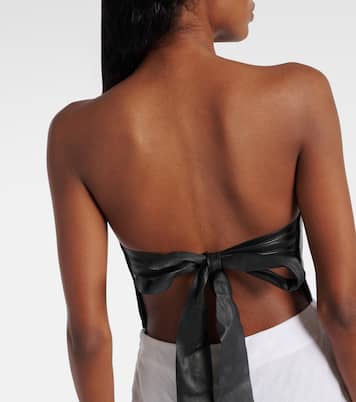 Neferu leather-trimmed linen maxi dress | Gabriela Hearst