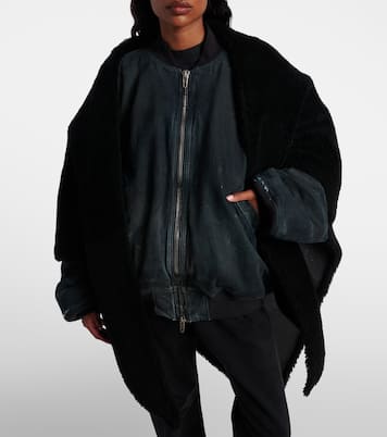 Shearling-trimmed leather scarf | Balenciaga