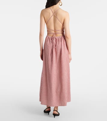 Lori gingham cotton maxi dress | Posse