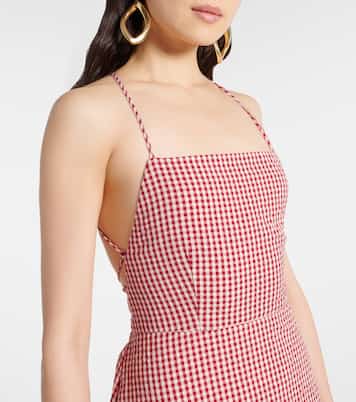 Lori gingham cotton maxi dress | Posse