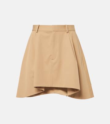 Minifalda asimétrica de algodón y seda | Loewe