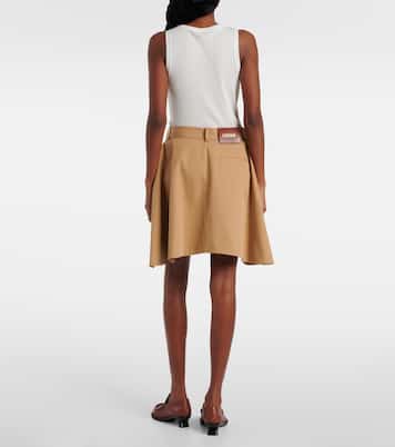 Minifalda asimétrica de algodón y seda | Loewe