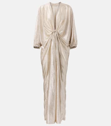 Gathered lamé kaftan | Adriana Degreas