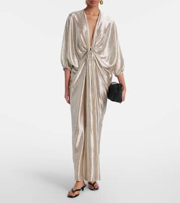 Gathered lamé kaftan | Adriana Degreas