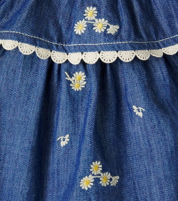 Lucky embroidered denim tank top | Zimmermann Kids