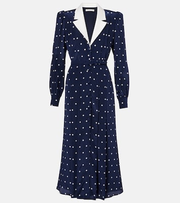 Robe chemise en satin de soie à pois | Alessandra Rich