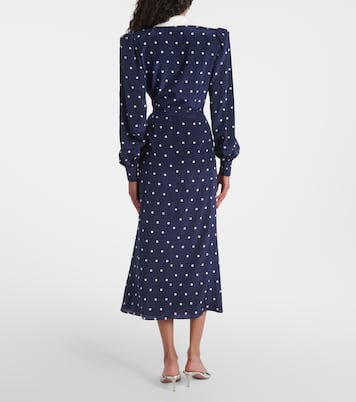 Robe chemise en satin de soie à pois | Alessandra Rich