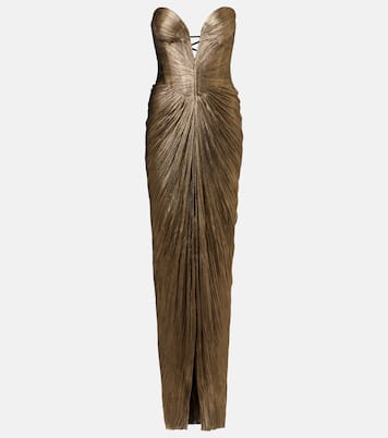 Alessandra gathered silk bustier gown | Maria Lucia Hohan