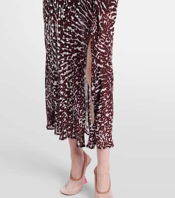 Abito midi monospalla drappeggiato con stampa | Dries Van Noten