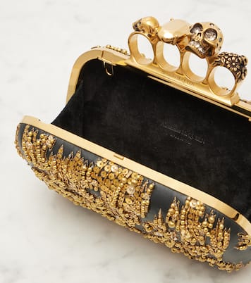 Verzierte Clutch Knuckle Small aus Leder | McQueen