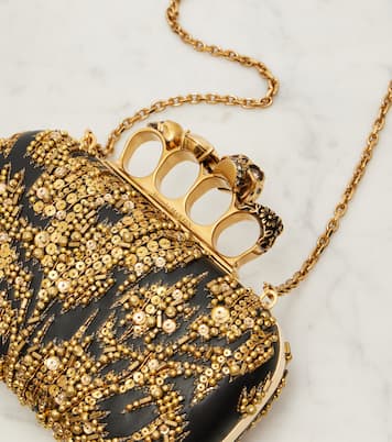Verzierte Clutch Knuckle Small aus Leder | McQueen