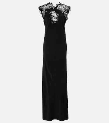 Robe longue en soie et dentelle | Ferragamo