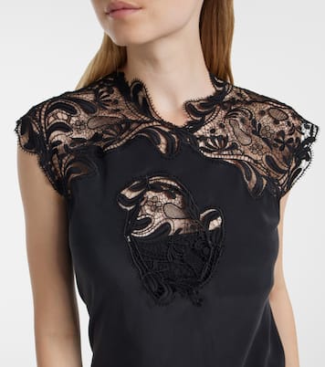 Robe longue en soie et dentelle | Ferragamo