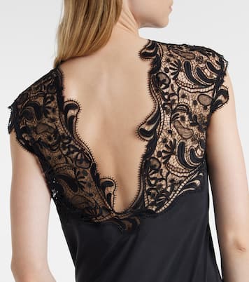 Robe longue en soie et dentelle | Ferragamo