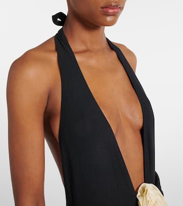 Rose V floral-appliqué swimsuit | Same