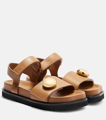 Pebble皮革凉鞋 | Loewe
