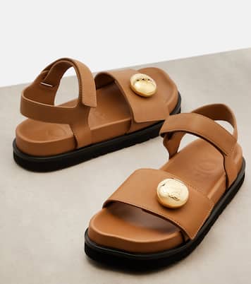 Pebble皮革凉鞋 | Loewe
